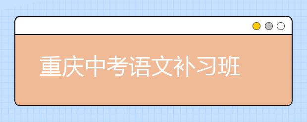 重庆中考语文补习班   能不能三月改变语文偏科