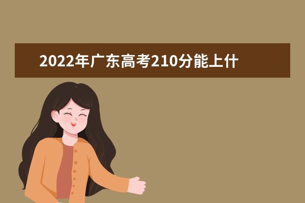 2022年广东高考210分能上什么大学？
