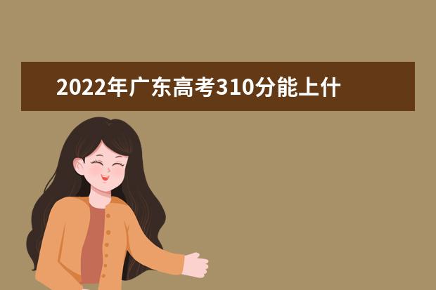 2022年广东高考310分能上什么大学？