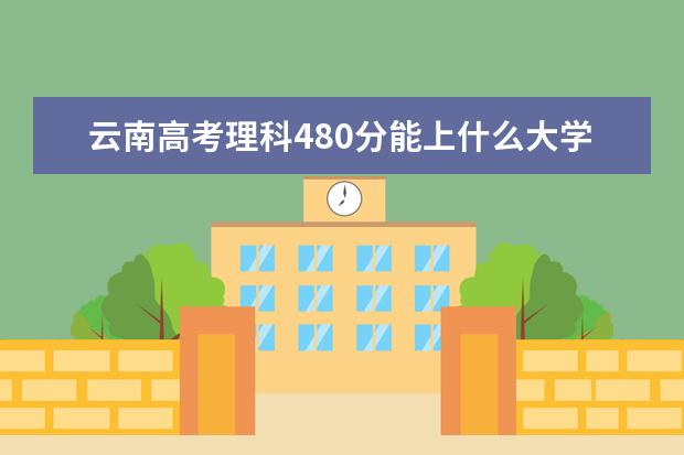 2022年云南高考理科480分能上什么大学