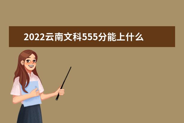 2022年云南高考文科555分能上什么学校