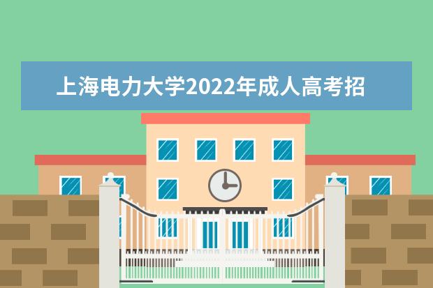 上海电力大学2022年成人高考招生简章 上海电力大学成人本科怎么报名