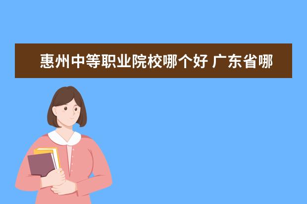 惠州中等职业院校哪个好 广东省哪个大专学院计算机专业比较好的?