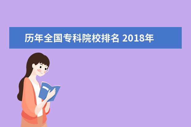历年全国专科院校排名 2018年江苏省专科学校排名
