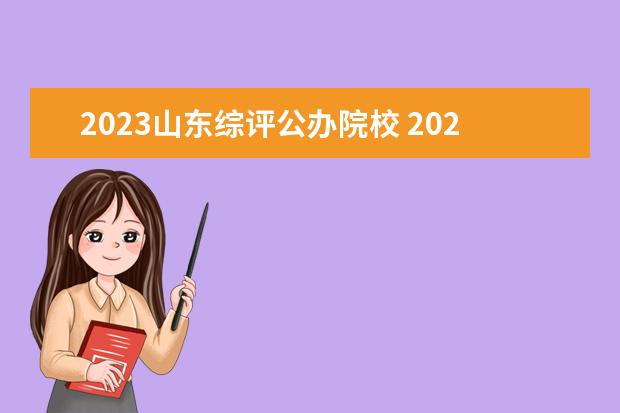 2023山东综评公办院校 2023年山东综评招生有哪些学校