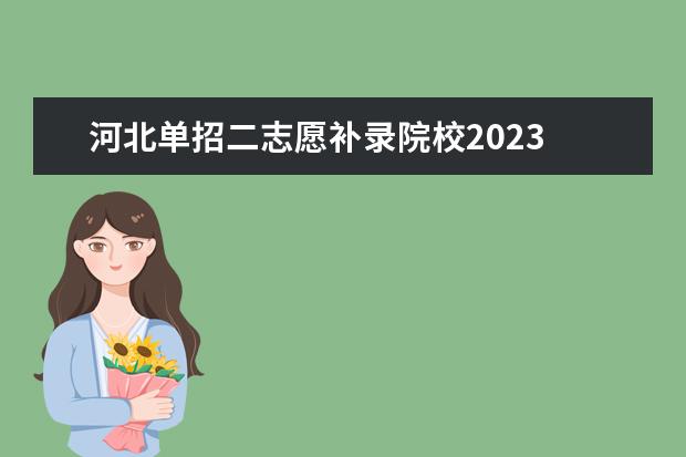 河北单招二志愿补录院校2023 2023单招二次补录报名时间