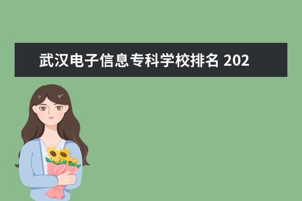 武汉电子信息专科学校排名 2022武汉信息传播职业技术学院排名多少名