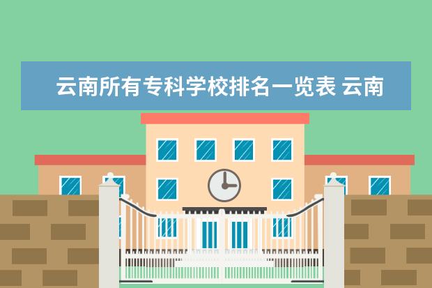 云南所有专科学校排名一览表 云南省专科学校排名