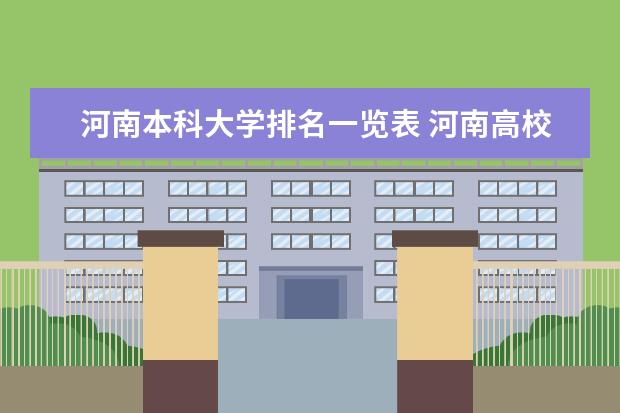 河南本科大学排名一览表 河南高校排名2022最新排名 河南省大学排行榜2023年最新公布