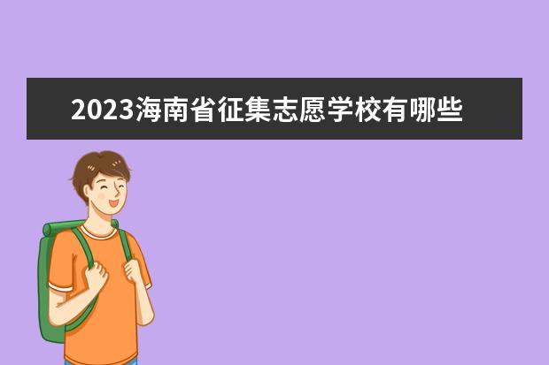 2023海南省征集志愿学校有哪些