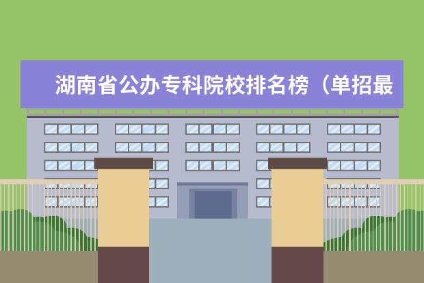 湖南省公办专科院校排名榜（单招最好的学校排名）