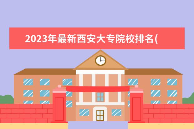 2023年最新西安大专院校排名(西安大专学校排名（陕西省公办专科学校排名及分数线）
