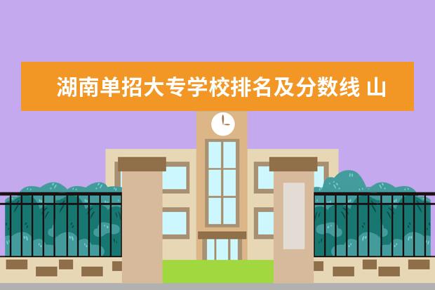 湖南单招大专学校排名及分数线 山东省单招学校排名表