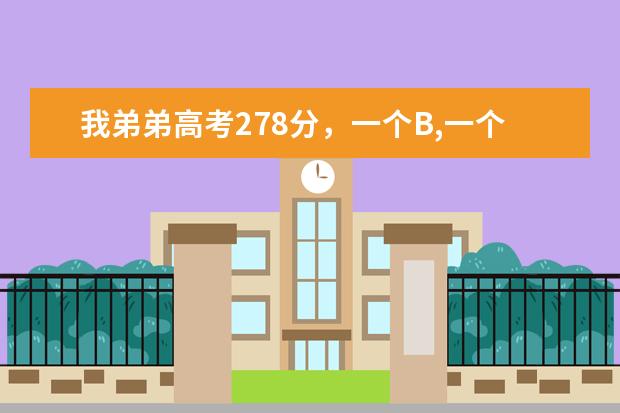 我弟弟高考278分，一个B,一个B+,江苏考生，能上些什么学校？