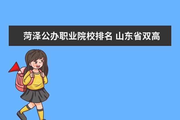 菏泽公办职业院校排名 山东省双高计划学校名单